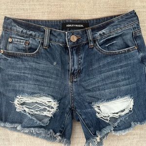 Ashley Mason distressed denim shorts